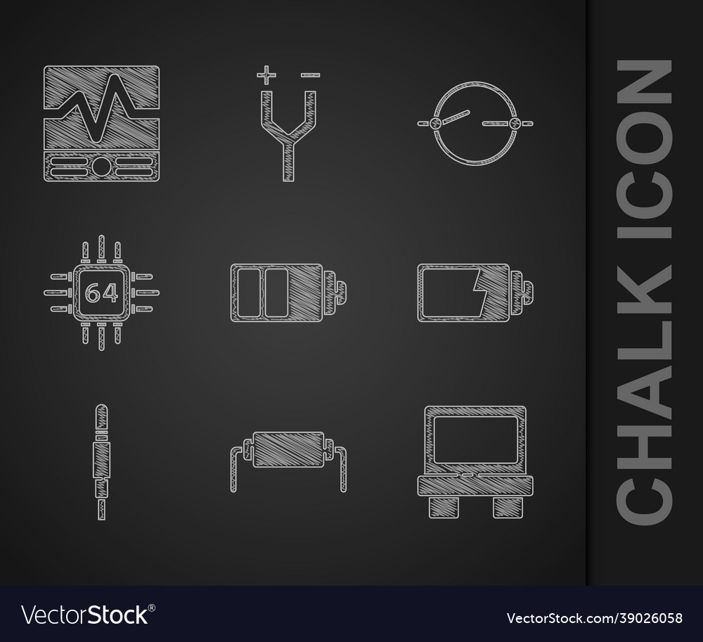 Set battery charge level indicator resistor vector image Set battery charge level indicator resistor