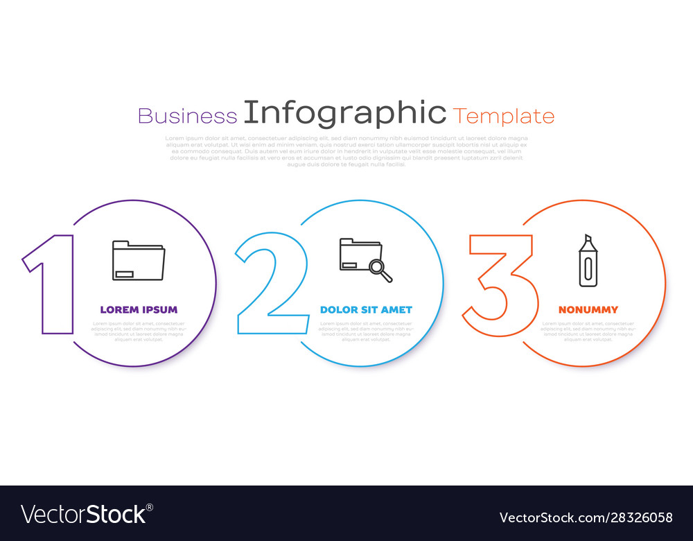 Set line document folder search concept vector image Set line document folder search concept