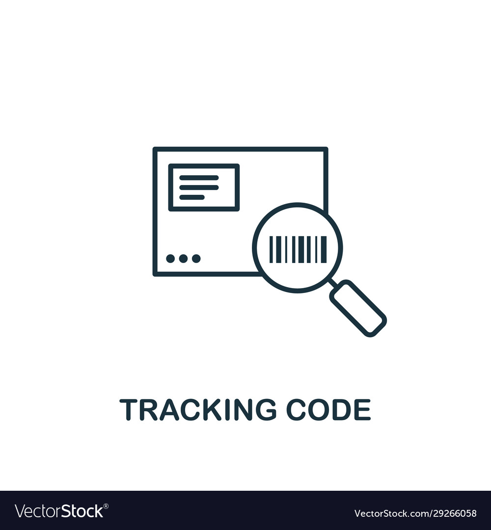 Tracking code line icon thin design style from vector image Tracking code line icon thin design style from