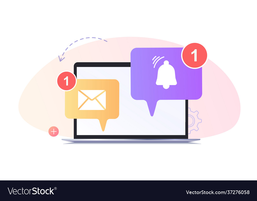 Unread email notification new message vector image Unread email notification new message