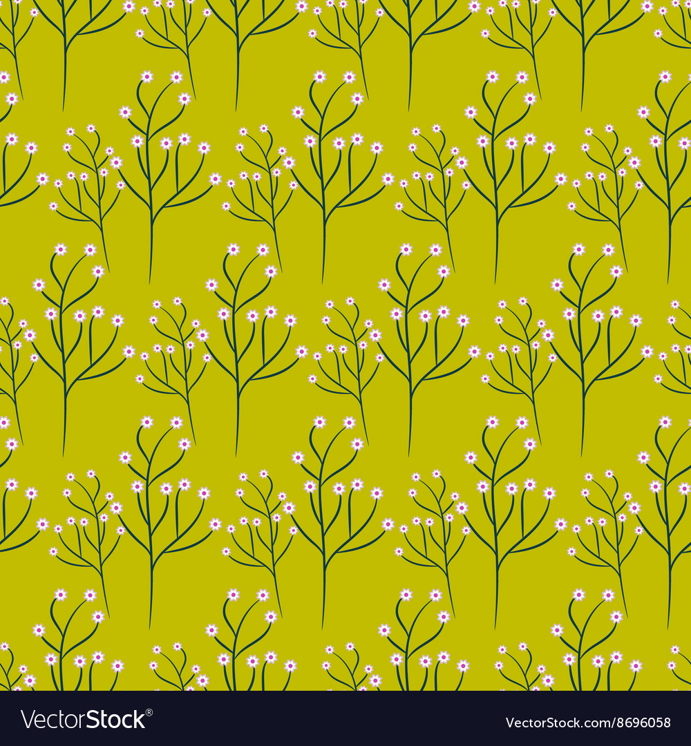 Wild flower spring field seamless pattern Vector Image