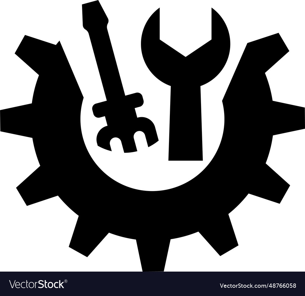 Wrench screwdriver and gear tool icon screw Vector Image