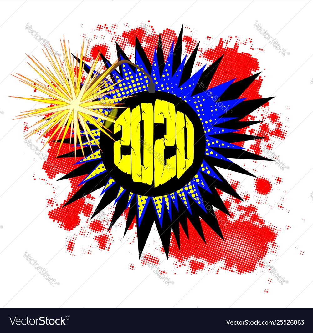 2020 comic bang Royalty Free Vector Image - VectorStock