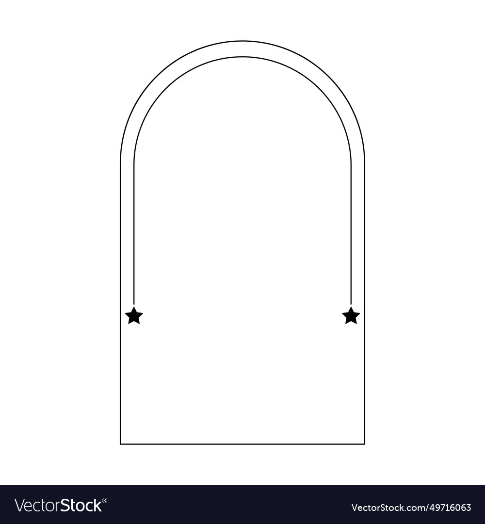 Arch frame border icon with star shape symbol