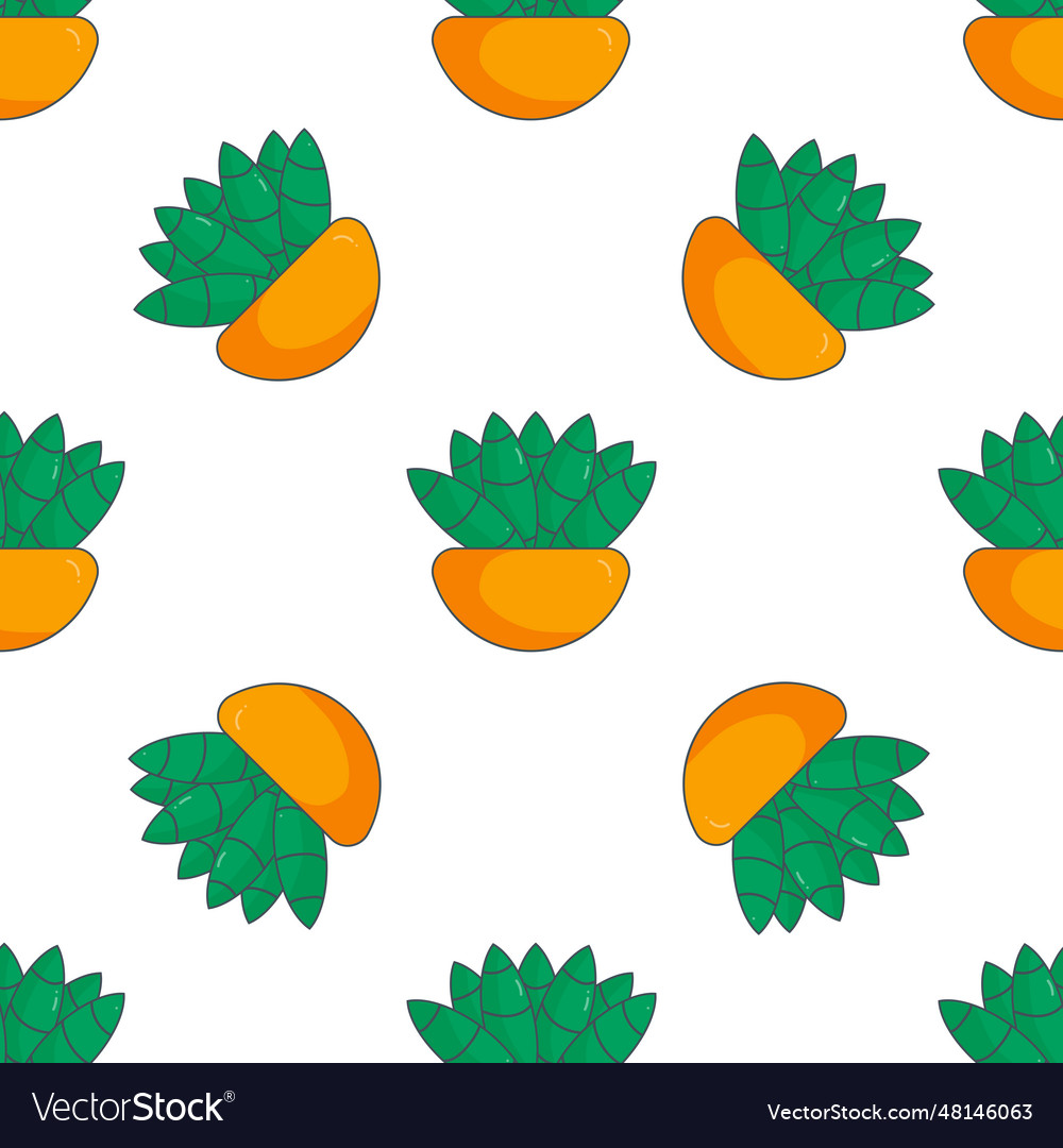 Cactus needle pot green yellow pattern textile vector image Cactus needle pot green yellow pattern textile