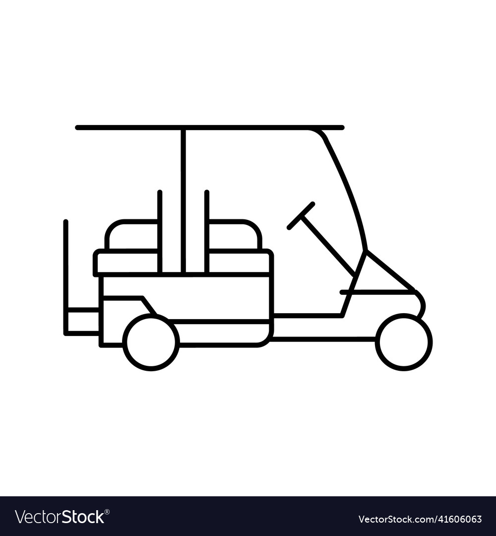 Caddy golf club car line icon