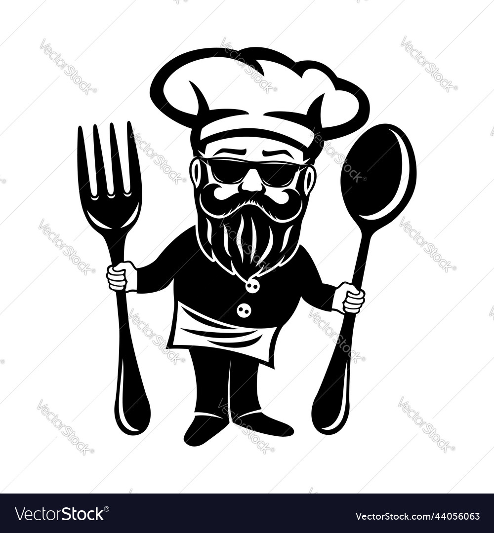 chef-with-a-fork-and-a-spoon-royalty-free-vector-image