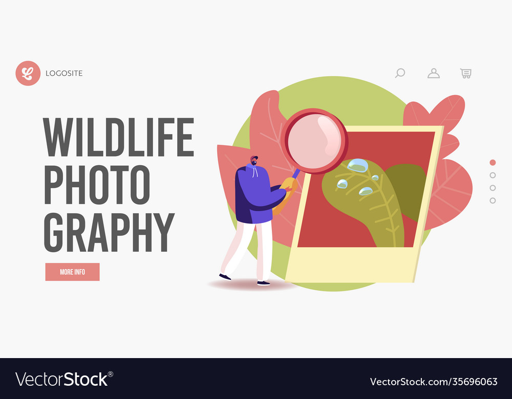 Close up photo landing page template tiny male