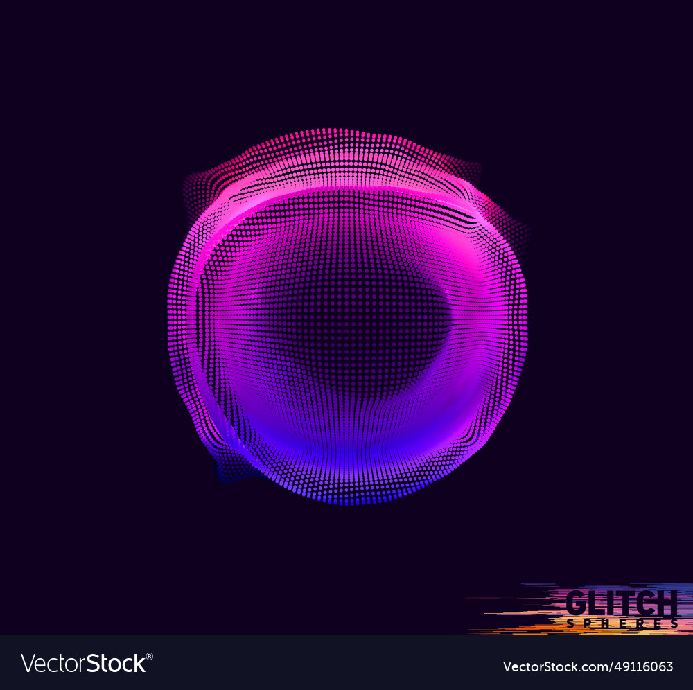 Corrupted violet point sphere abstract vector image Corrupted violet point sphere abstract