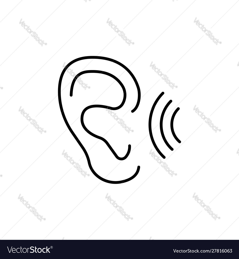 Ear line icon hearing