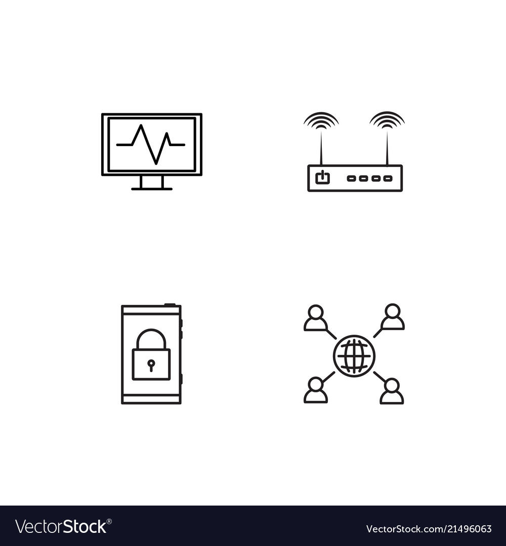 Electrical devices linear icons set simple