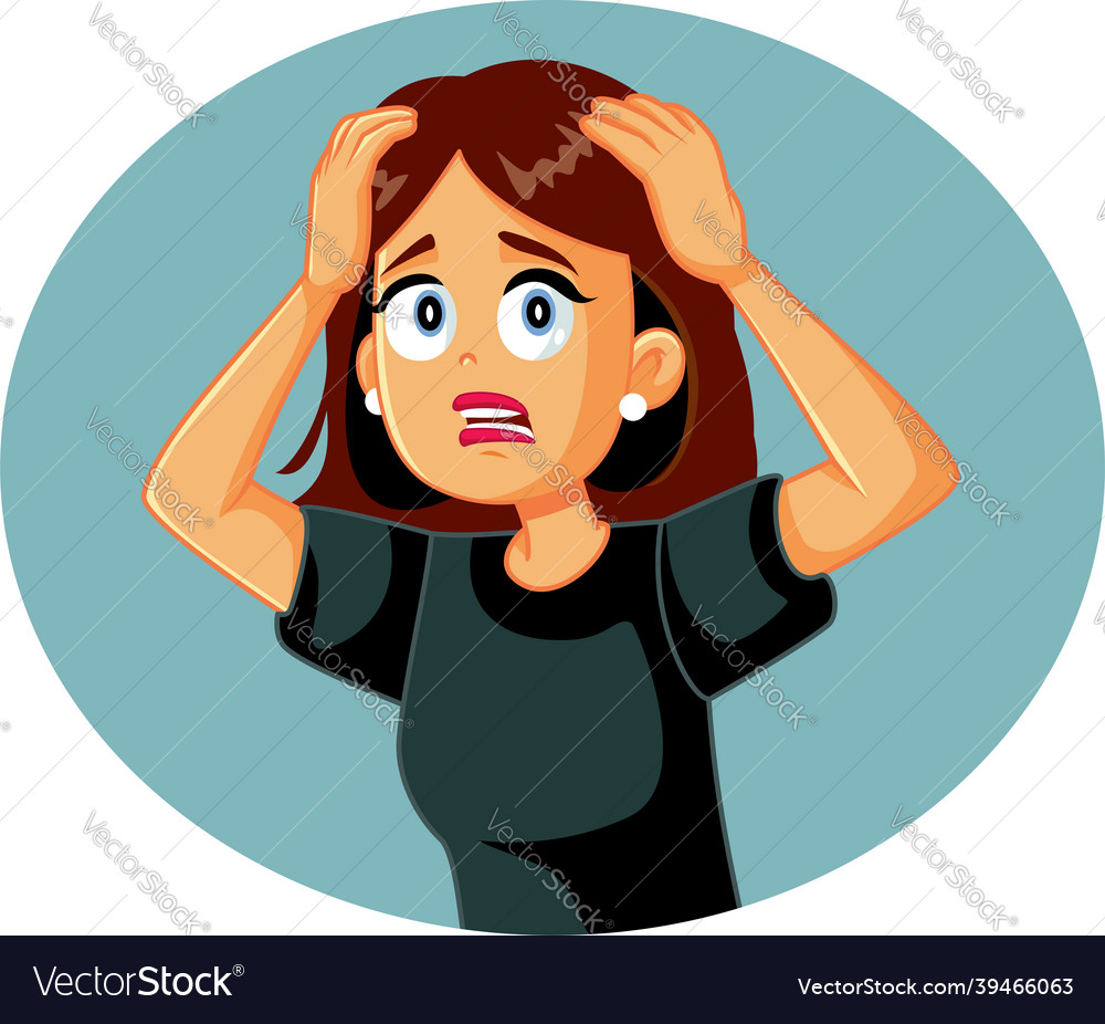 Exasperated young woman cartoon Royalty Free Vector Image