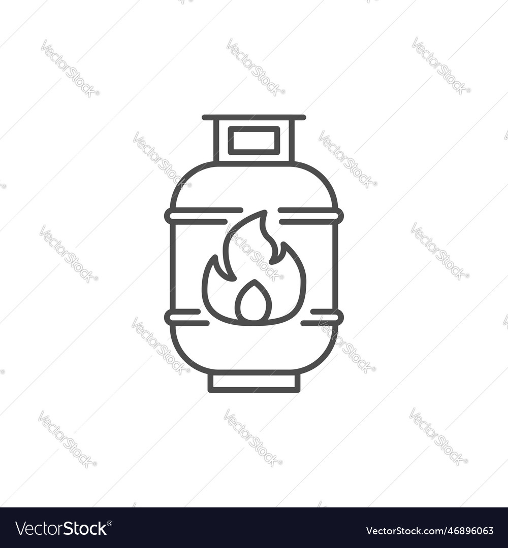 Gas cylinder related linear icon