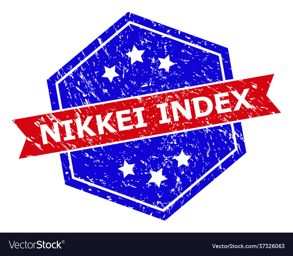 Hexagonal bicolor nikkei index seal with unclean