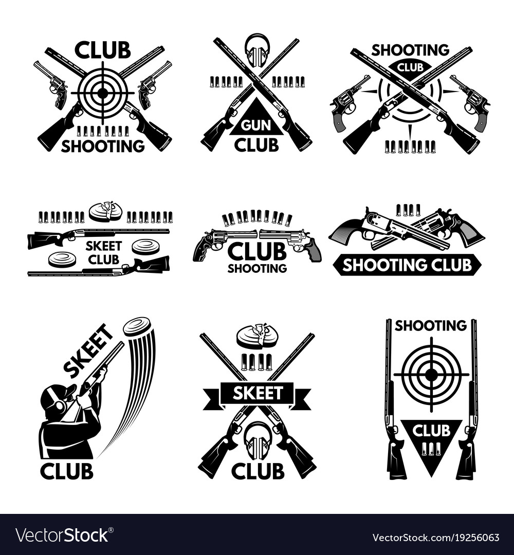 Labels set for shooting club Royalty Free Vector Image