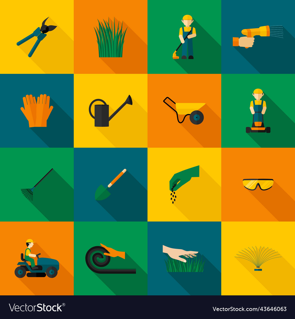 Lawn man icon flat Royalty Free Vector Image - VectorStock