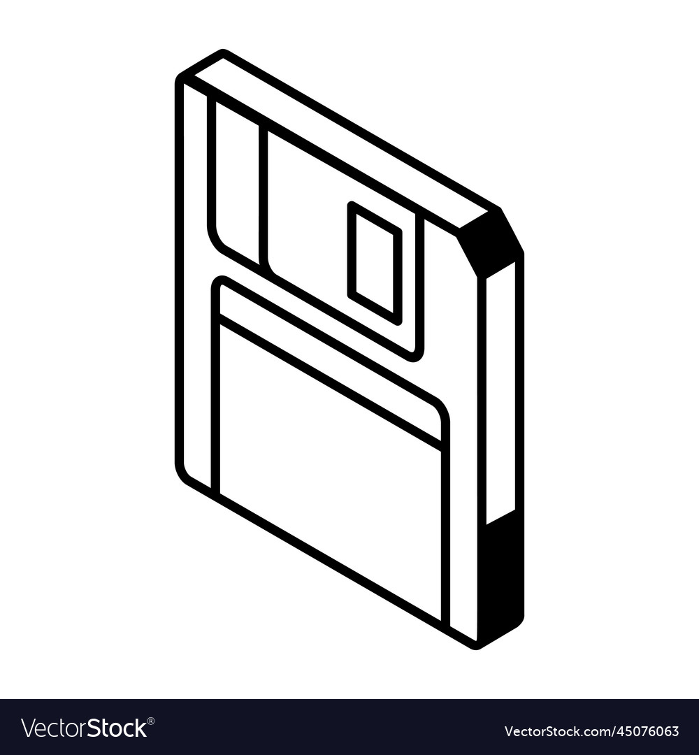 Memory card outline icon in isometric style