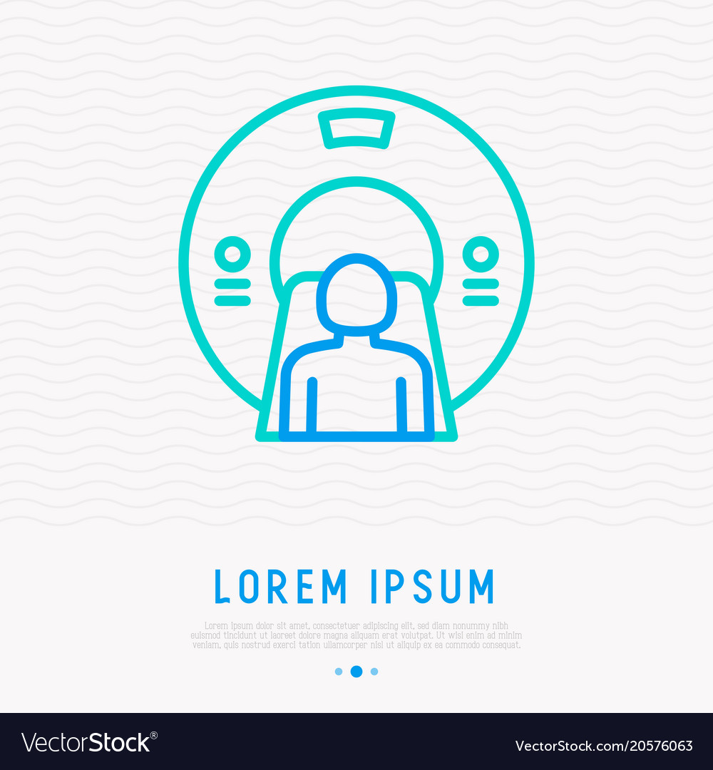 Mri scanner thin line icon Royalty Free Vector Image