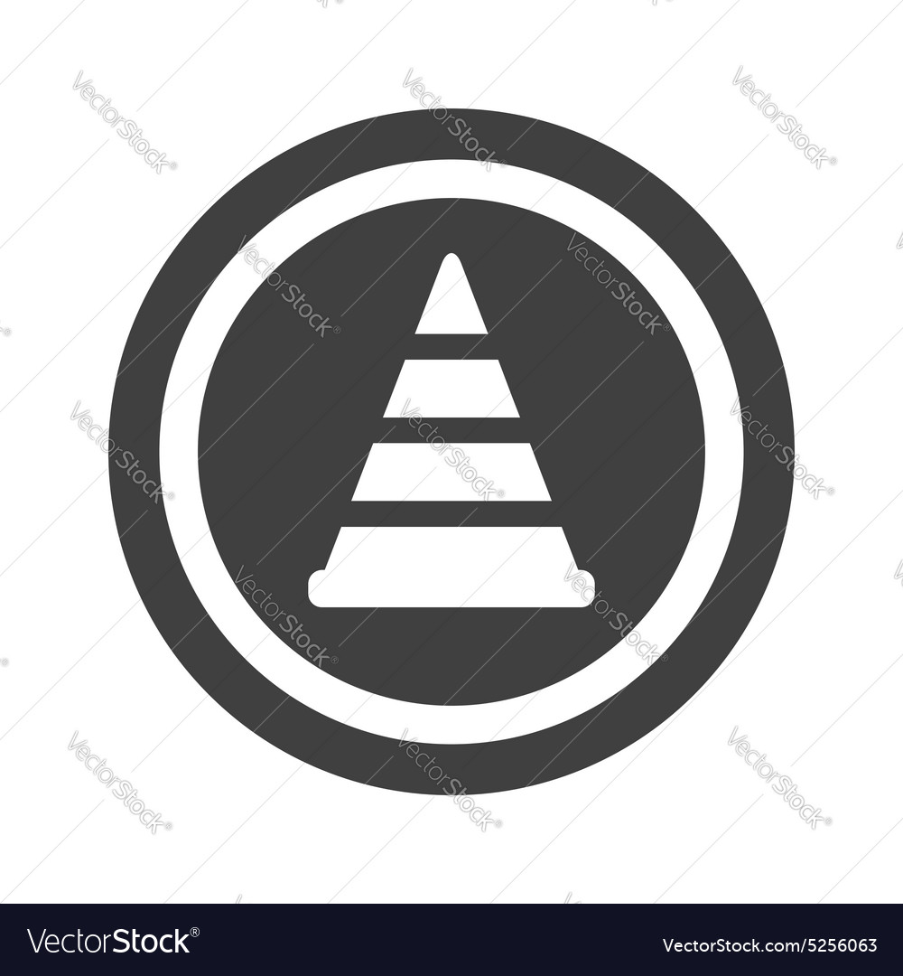 Round black traffic cone sign Royalty Free Vector Image