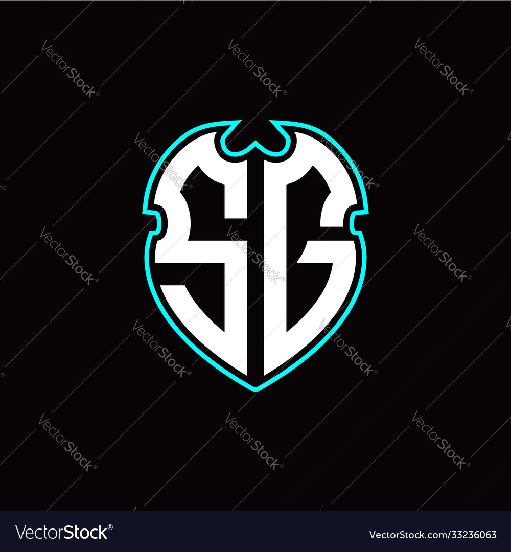 S g initial logo design with a shield shape vector image S g initial logo design with a shield shape