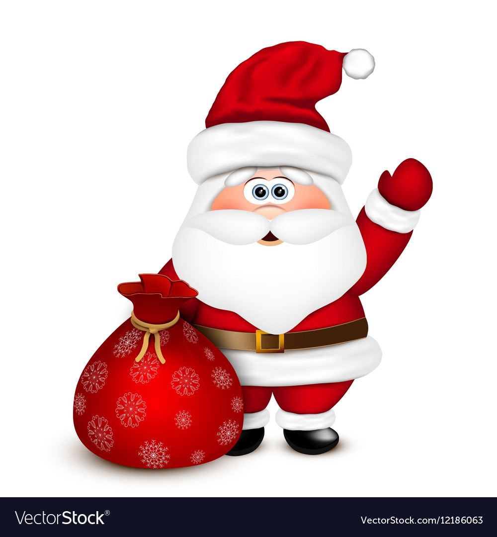 Santa claus with a bag Royalty Free Vector Image