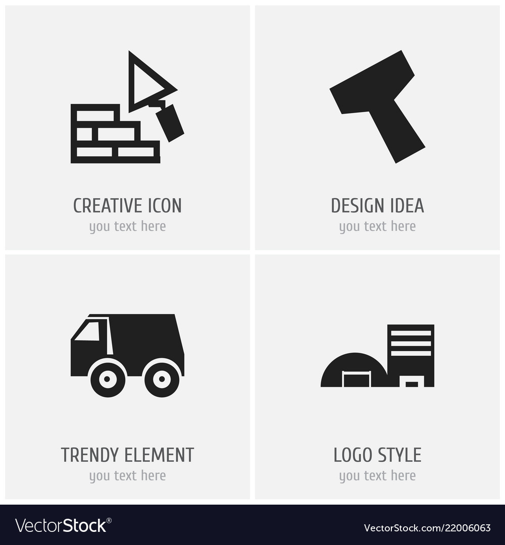 Set of 4 editable structure icons includes vector image Set of 4 editable structure icons includes