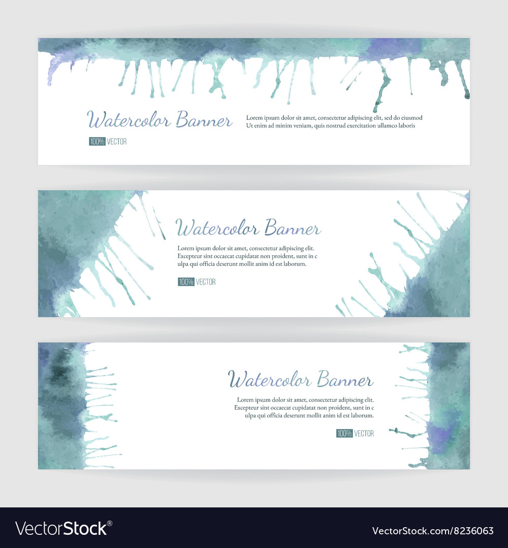 Set Of Watercolor Banners Royalty Free Vector Image