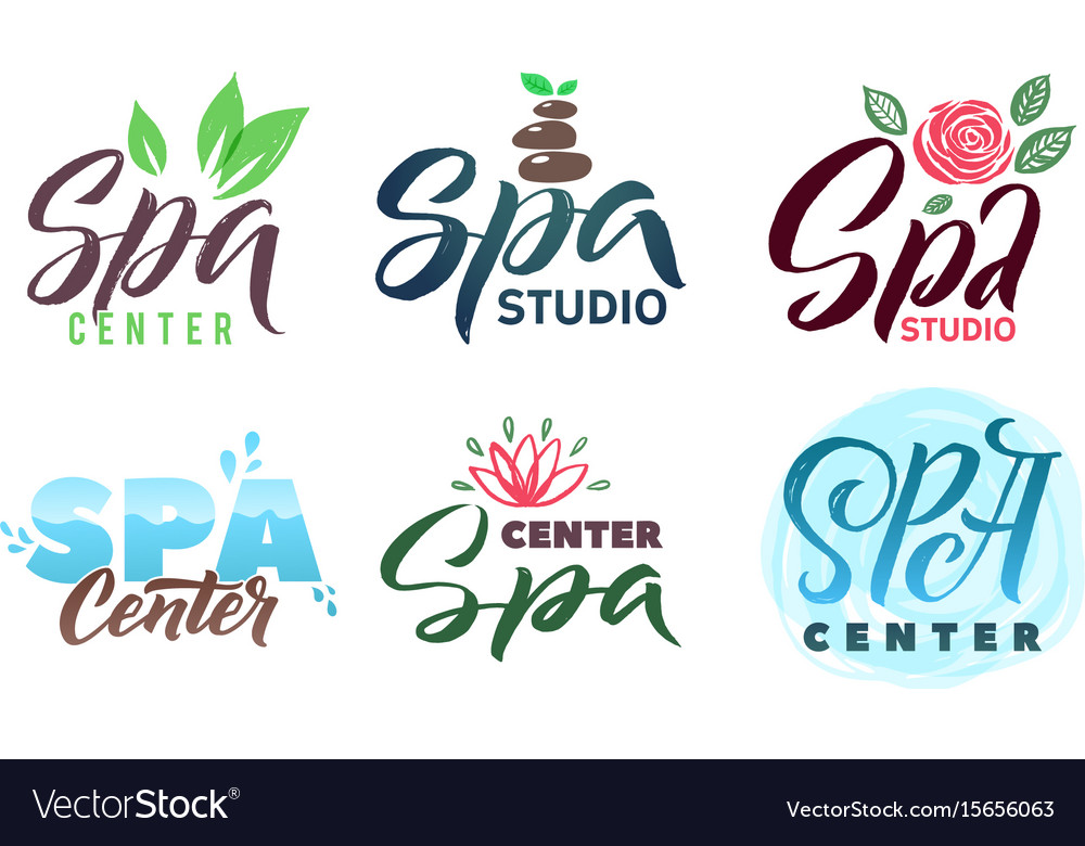 Spa studio logo set stroke