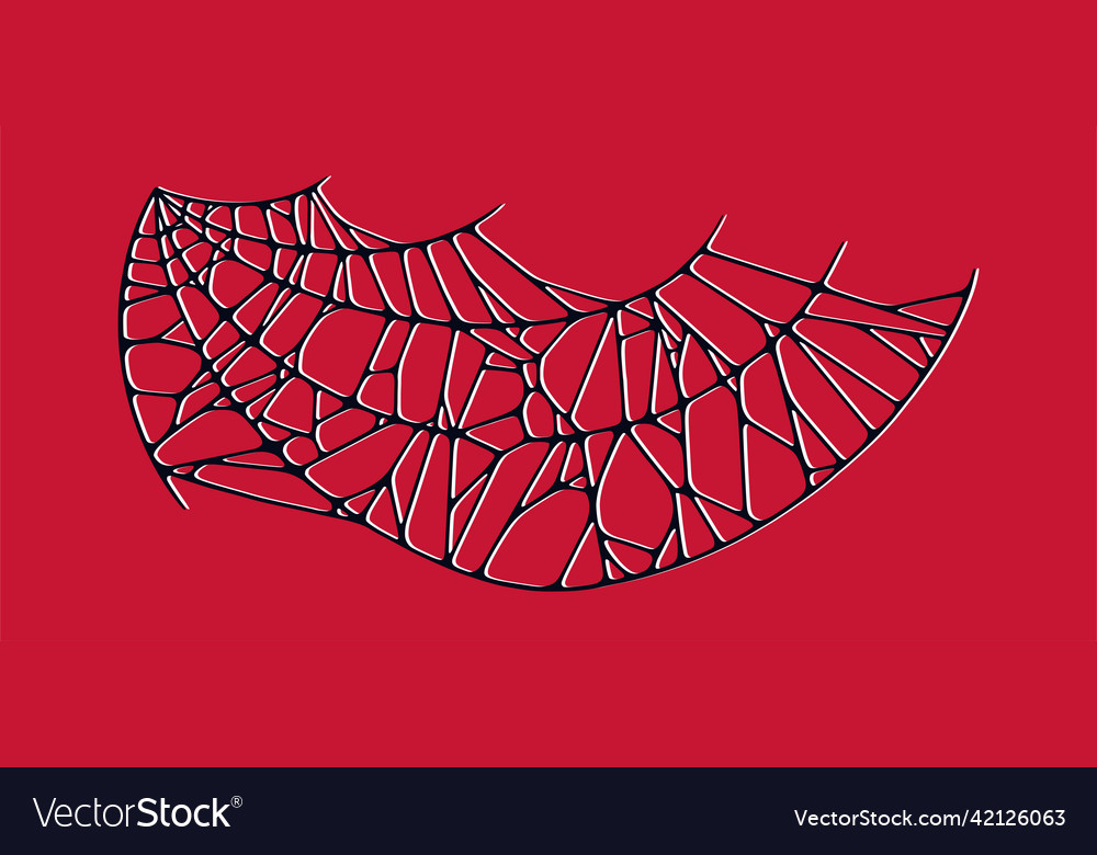 Spider web isolated on red background spooky