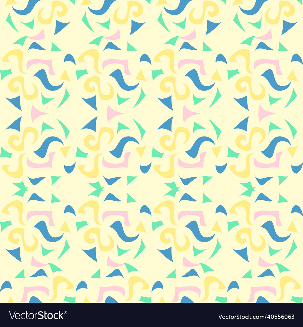 Swirly party style repeat seamless pattern