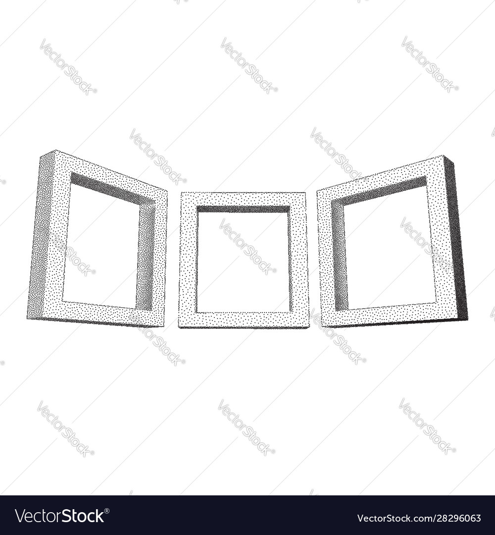 Vintage rectangular frames with dotwork gradient vector image Vintage rectangular frames with dotwork gradient