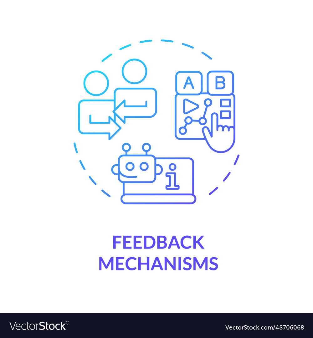 2d gradient thin linear icon feedback mechanisms vector image 2d gradient thin linear icon feedback mechanisms