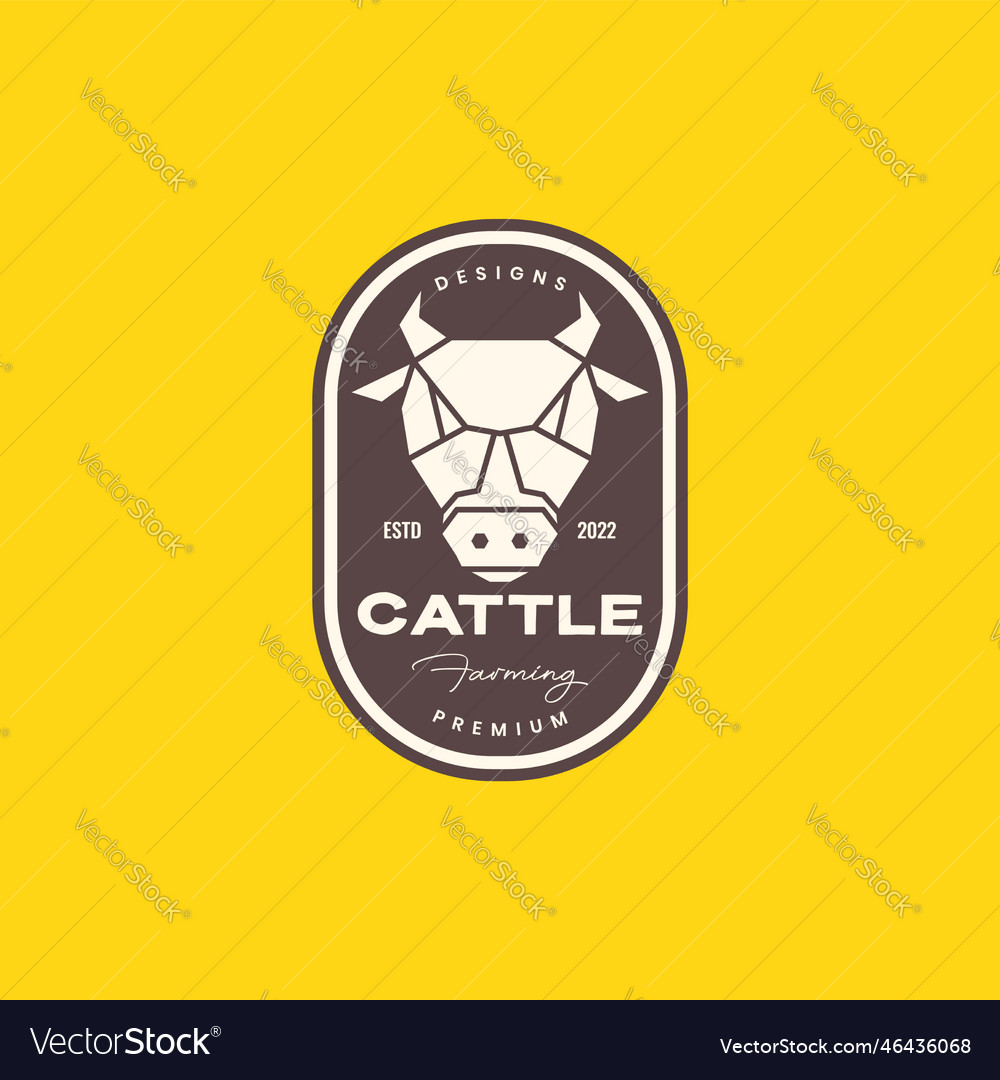 Animal cattle livestock head cow beef horned Vector Image