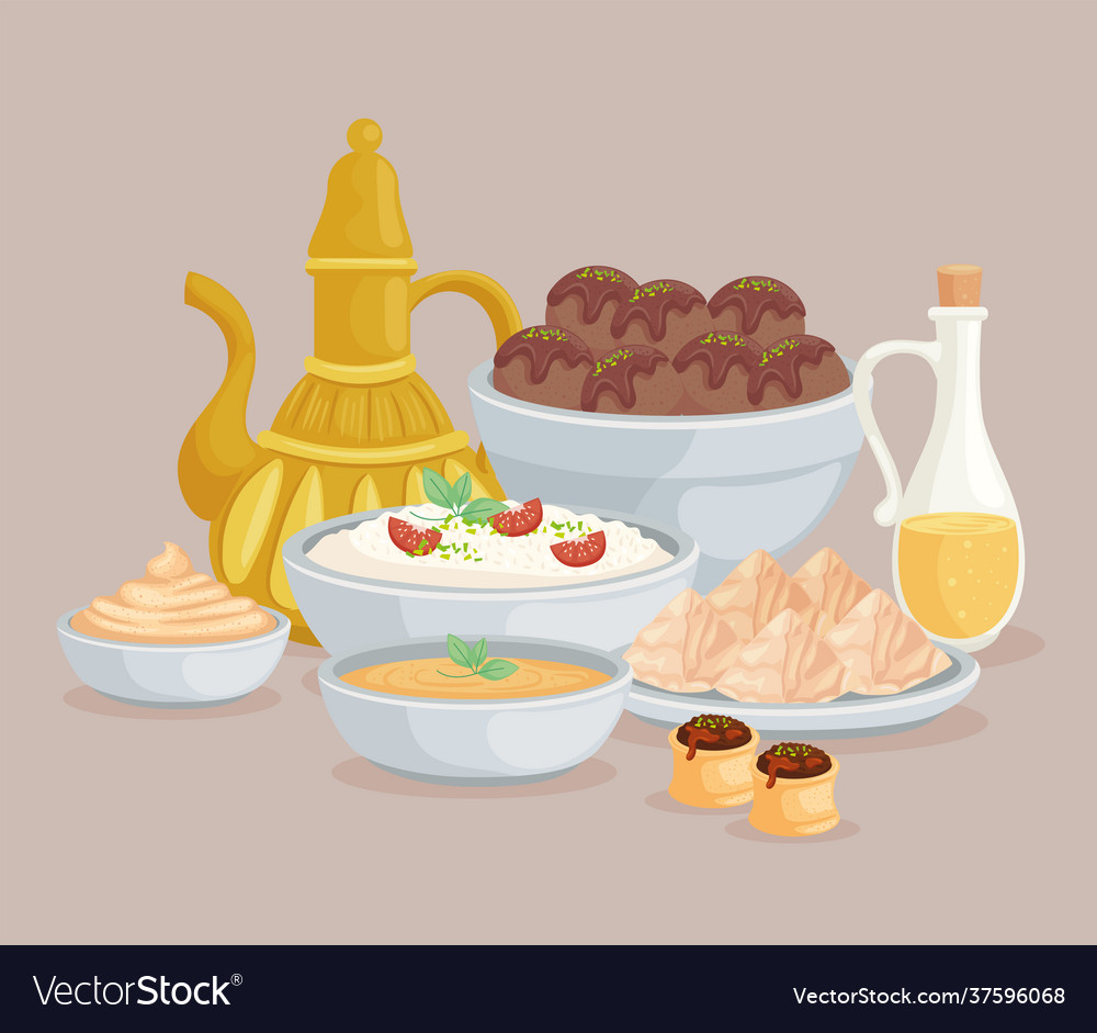 Arabic foods menu Royalty Free Vector Image - VectorStock