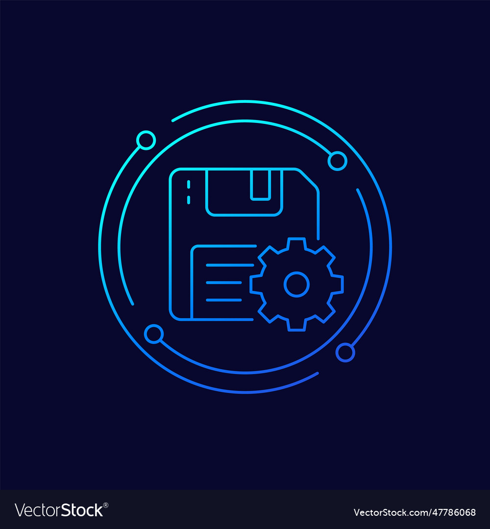Backup settings icon with a floppy disk
