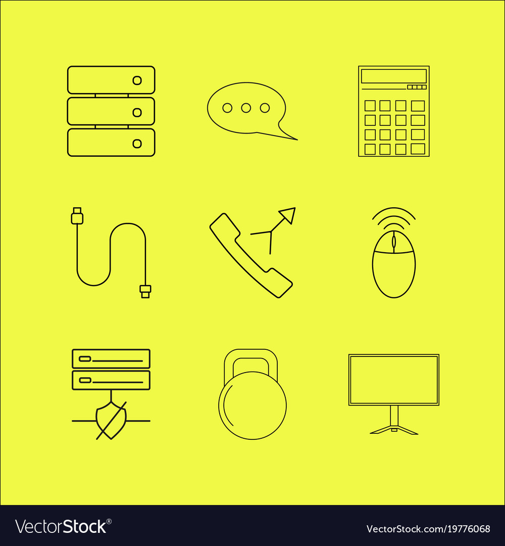 Devices linear icon set simple outline icons