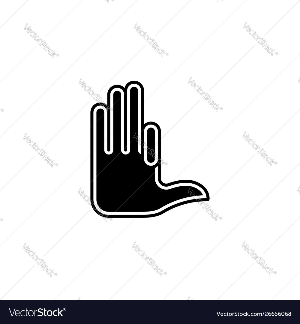 Gesture front four fingers black Royalty Free Vector Image