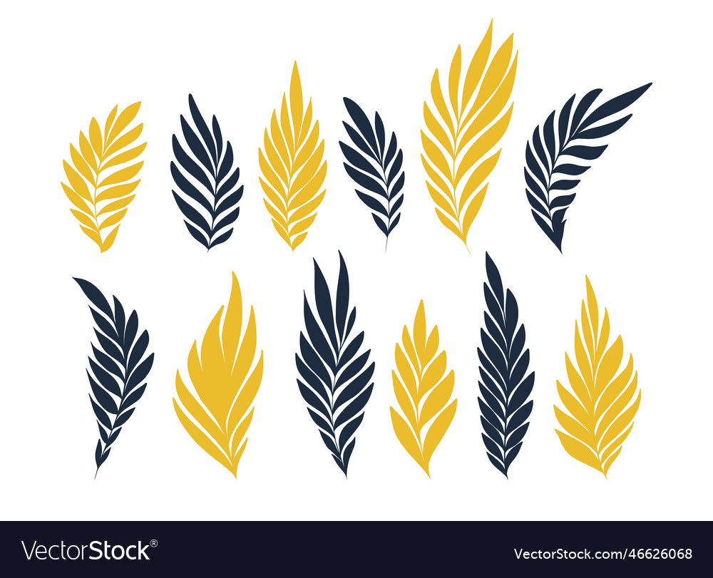 Gold flowing leaves modern elegant Royalty Free Vector Image