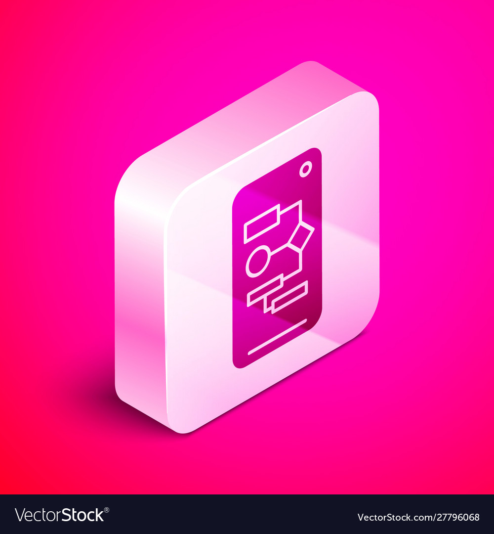 Isometric algorithm icon isolated on pink vector image Isometric algorithm icon isolated on pink