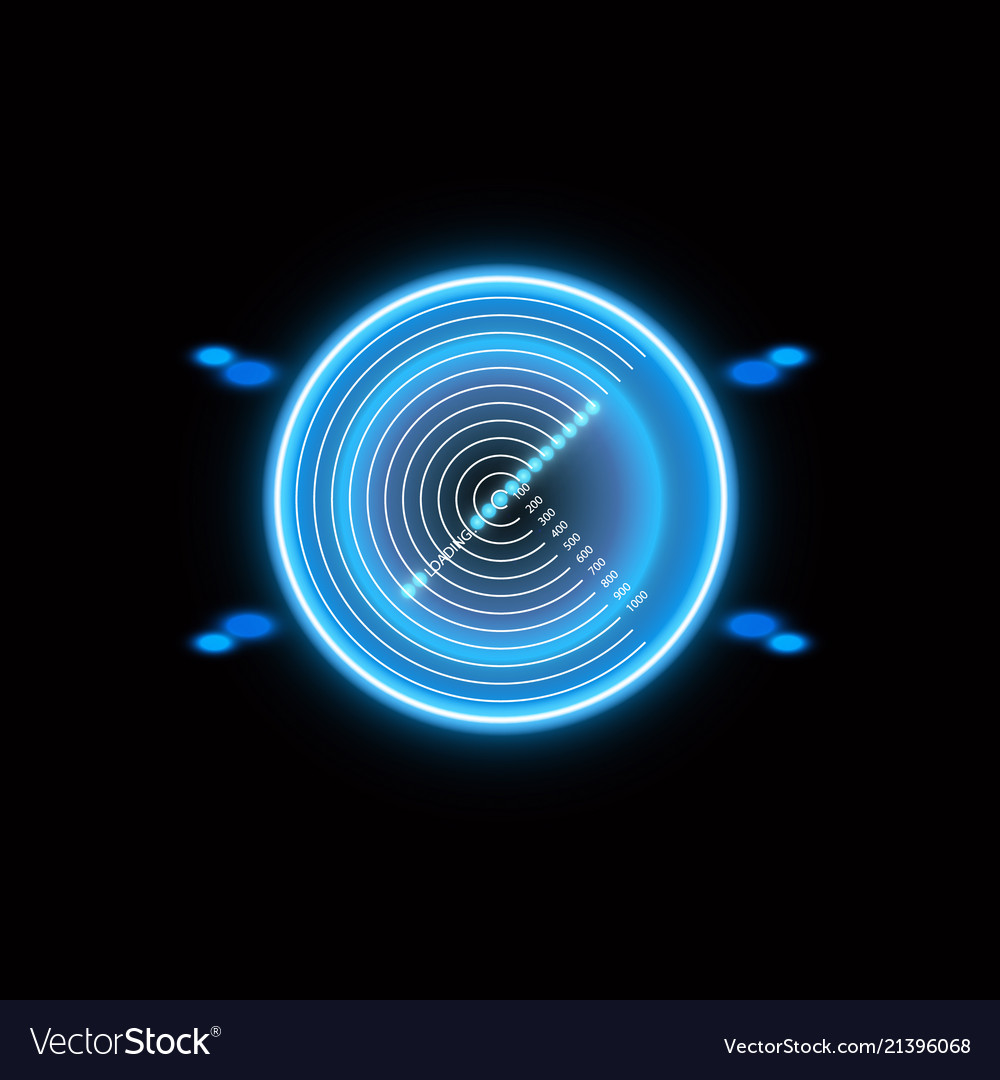 Neon target isolated game interface element vector image Neon target isolated game interface element