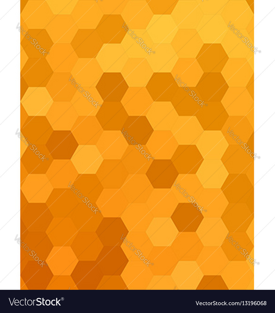 Orange abstract hexagonal honey comb background
