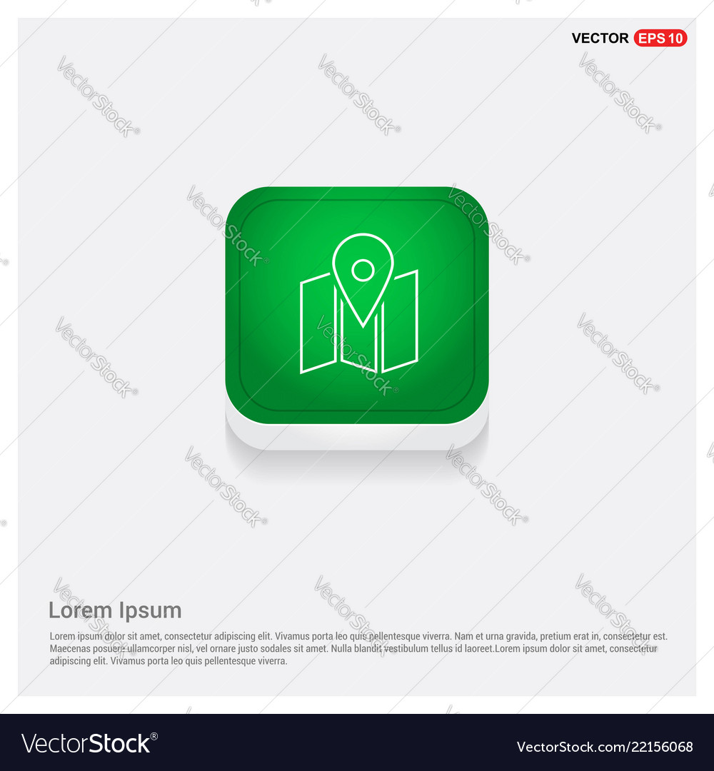 Pin on map icon green web button