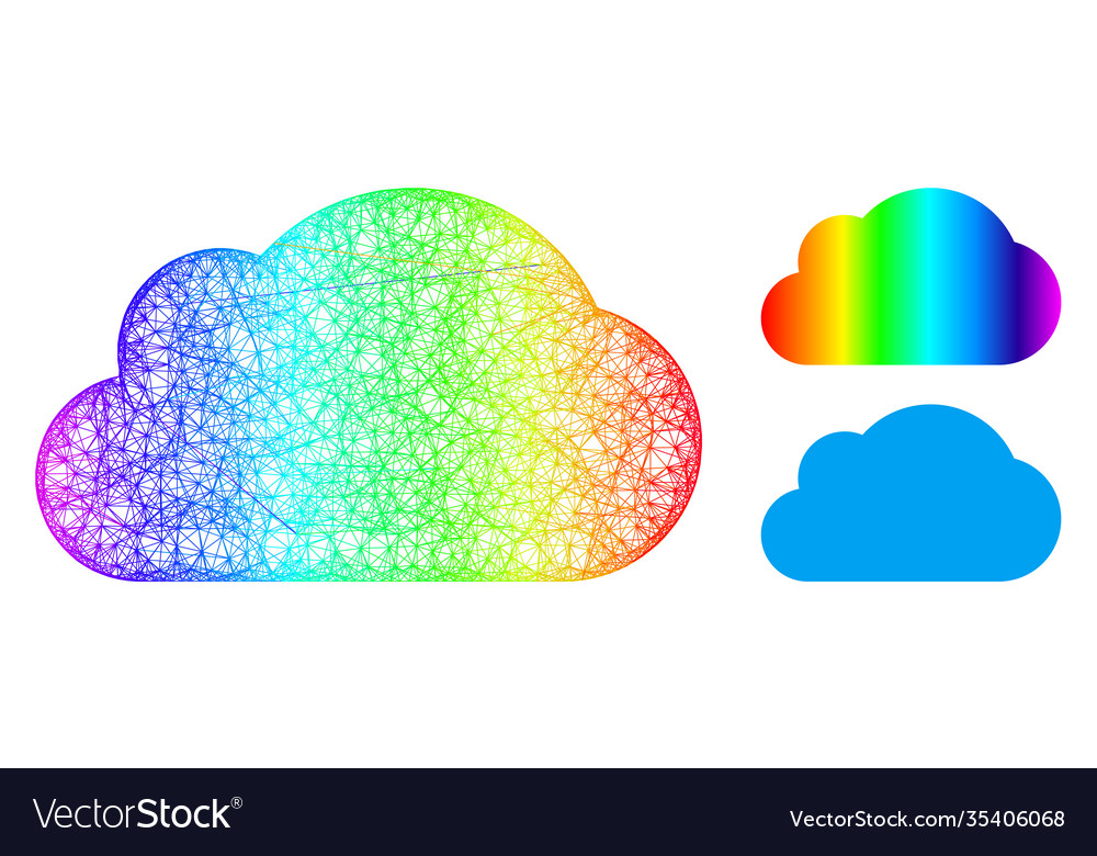 Rainbow net gradient cloud icon