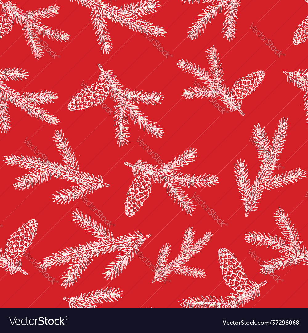 Seamless pattern with fir branches vector image Seamless pattern with fir branches