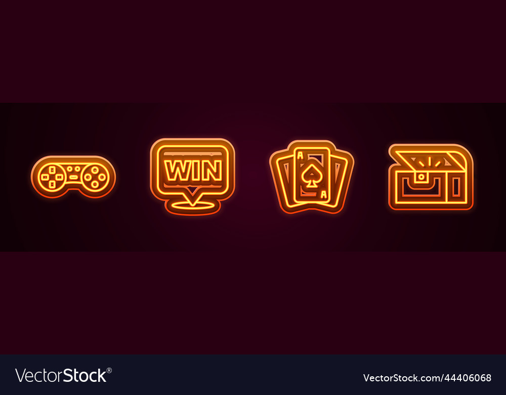 Set line game controller or joystick medal vector image Set line game controller or joystick medal