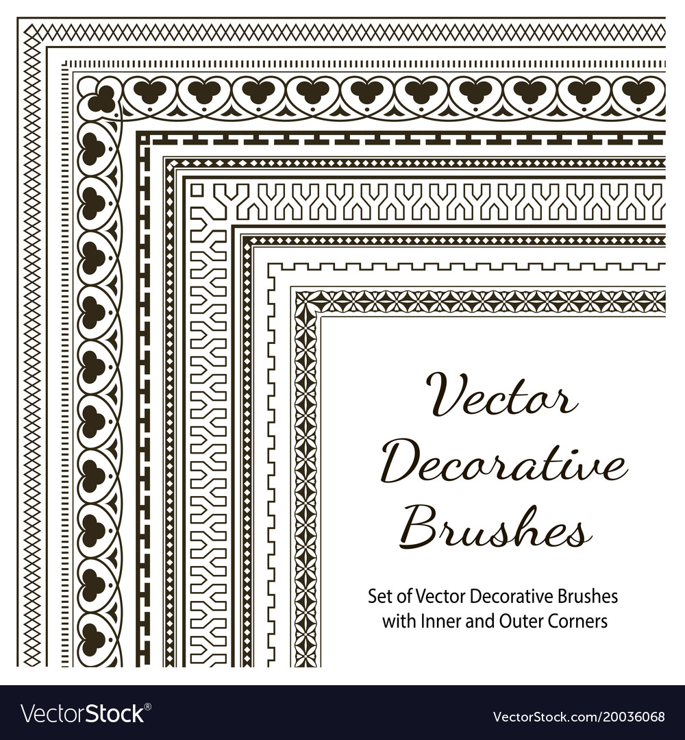 Set of decorative brushes