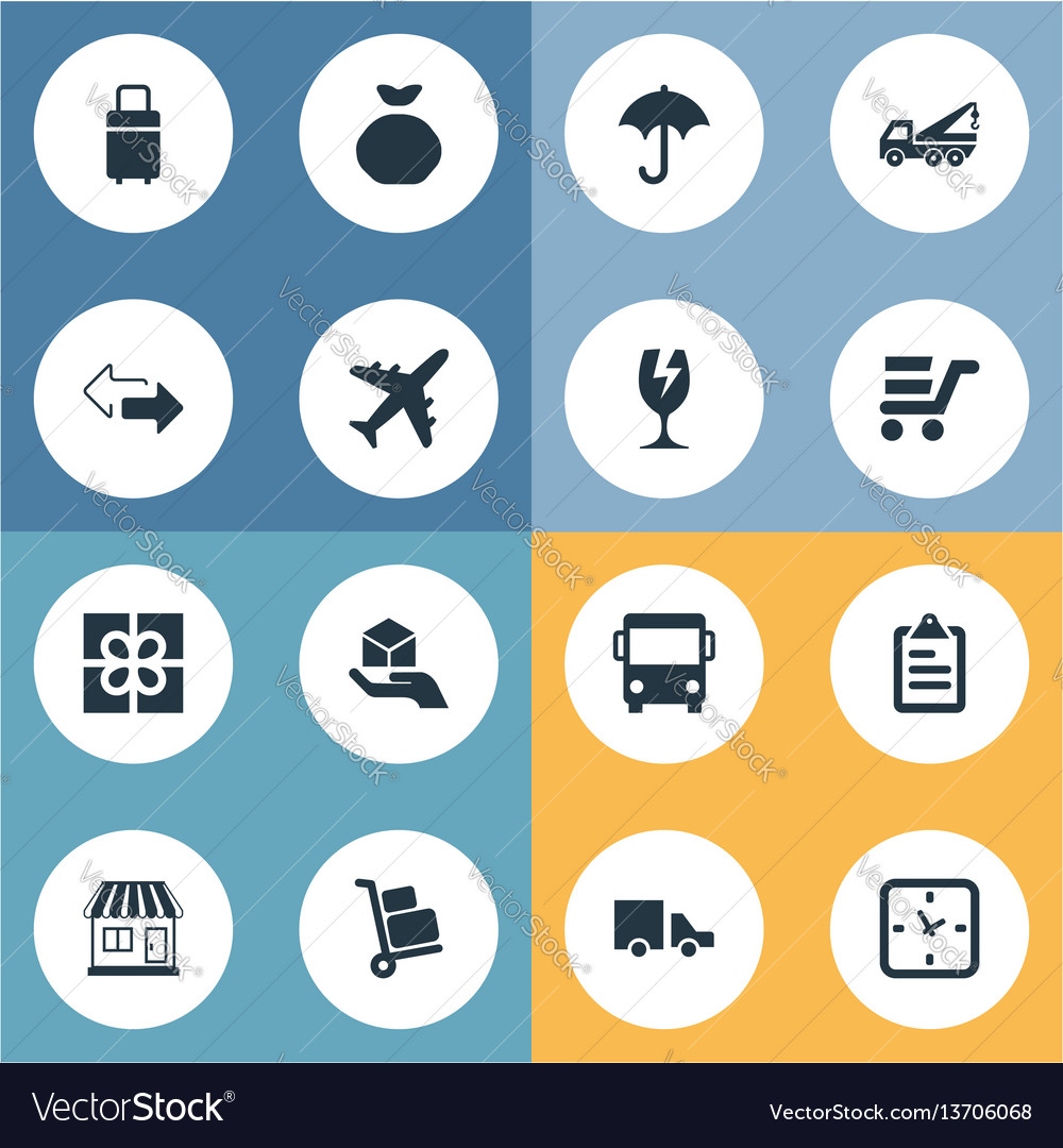 Set of simple conveyance icons