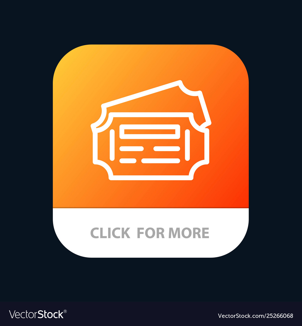 Train ticket station mobile app button android vector image Train ticket station mobile app button android