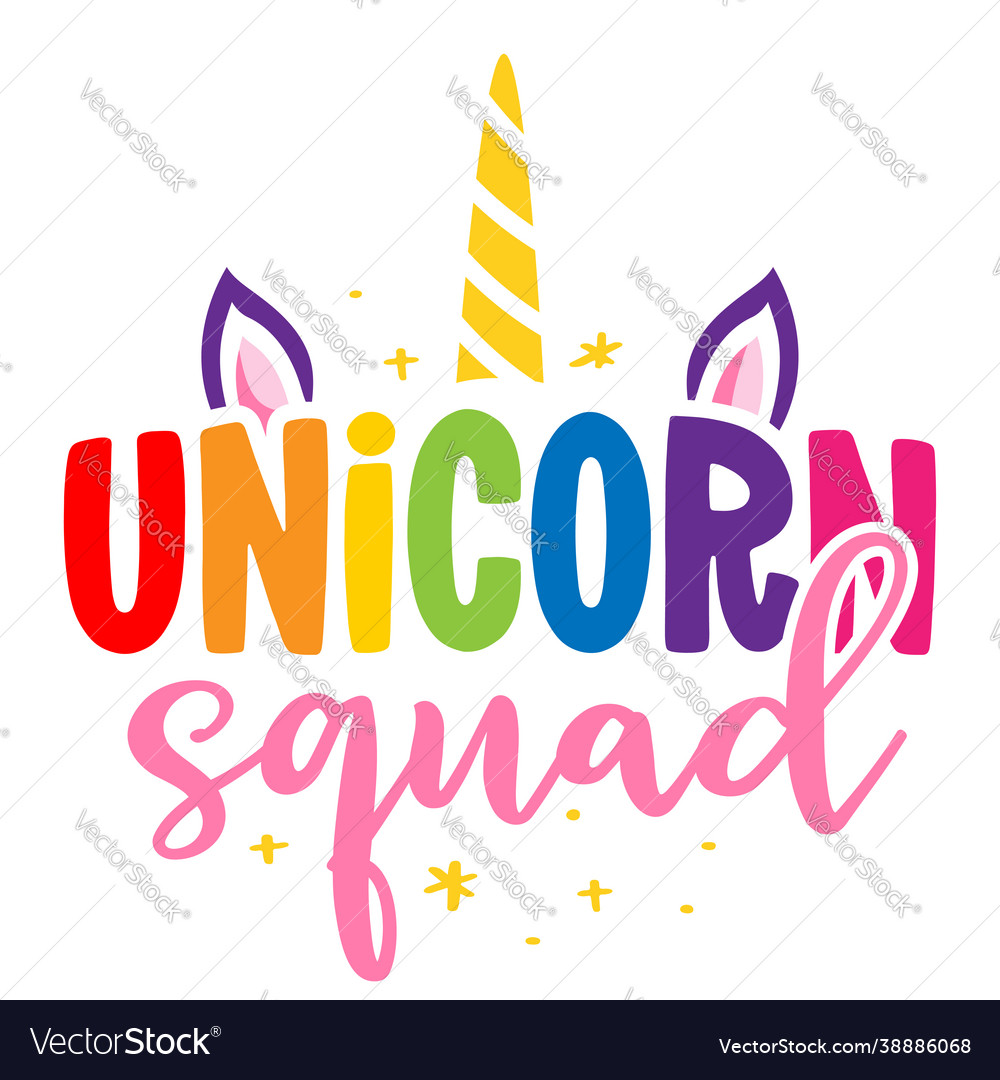 Unicorn squad - slogan tee print design