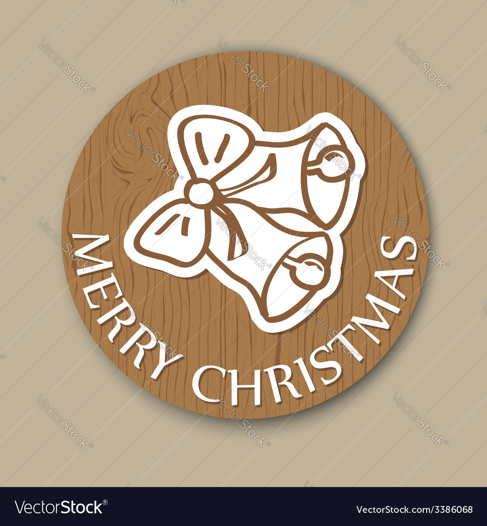 Weihnachtskarte aus Holz mit Bell